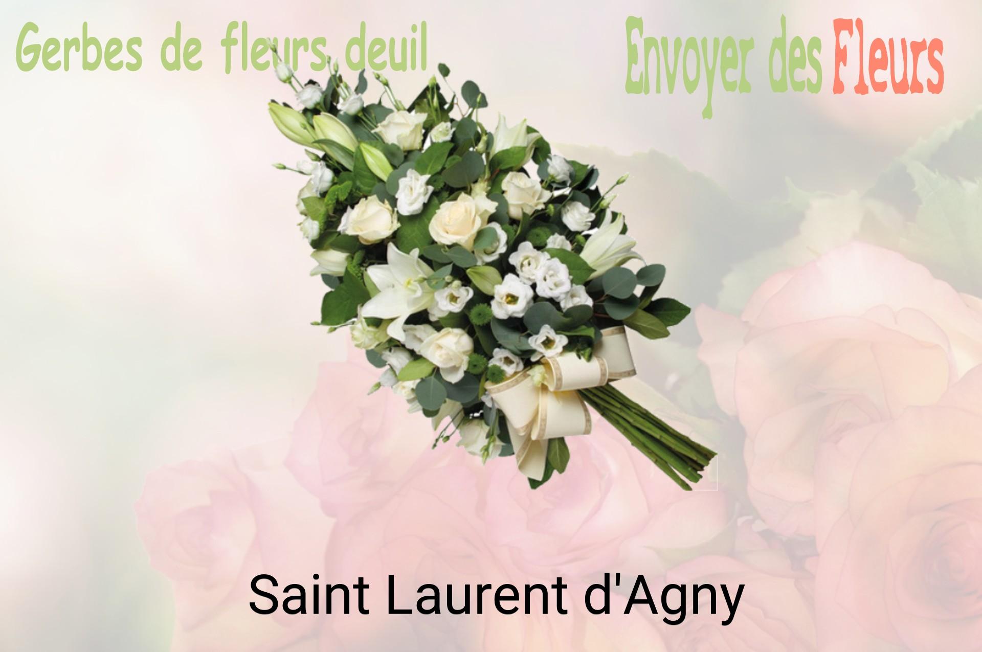 Gerbe de fleurs de deuil livrée à Saint-Laurent-d'Agny